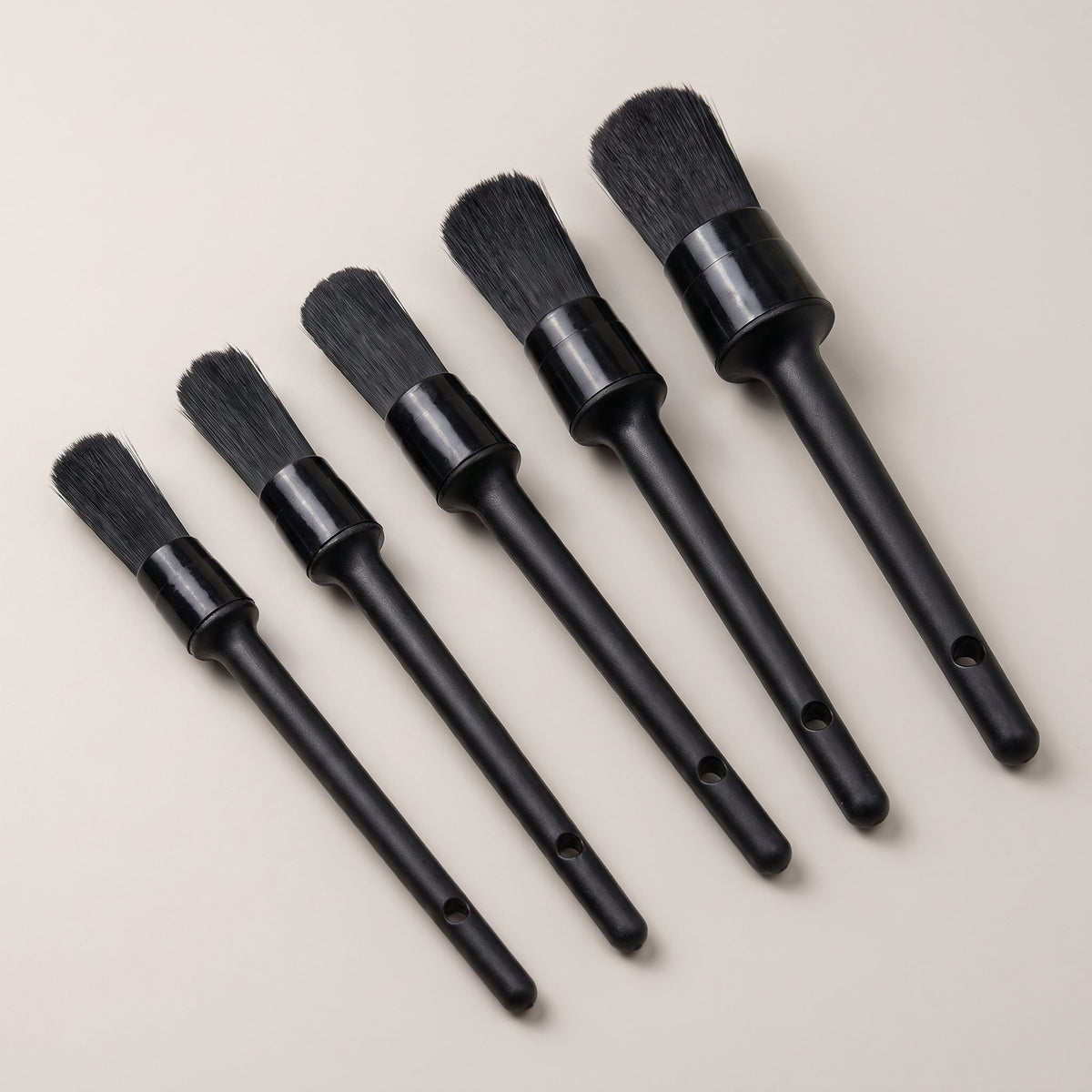 5-piece boar hair detailing brush kit in five sizes